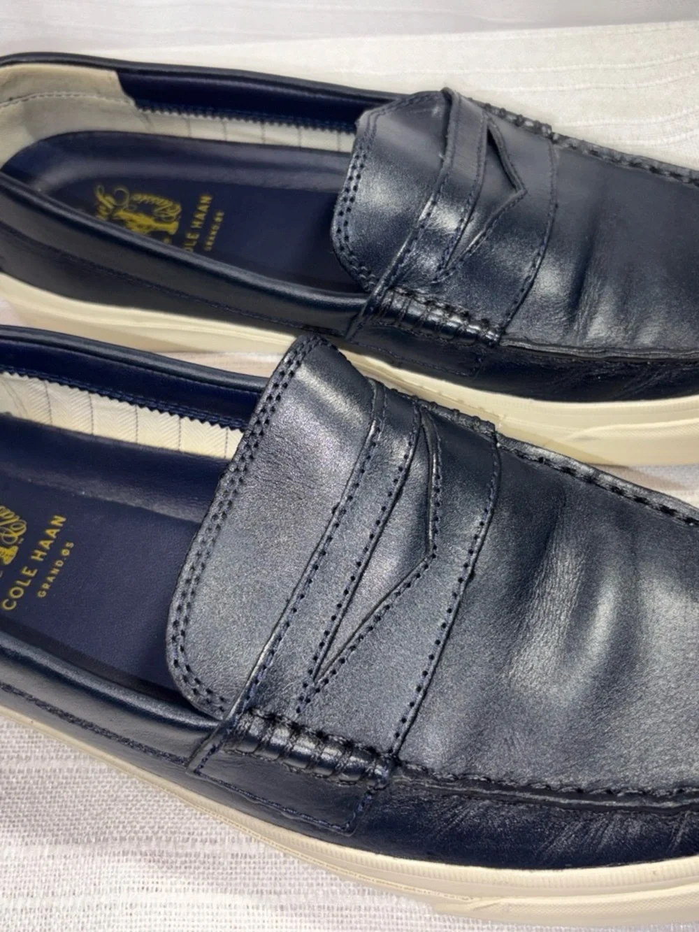 Cole Haan Pinch Lobster Penny Loafers Navy Leather Sneaker 10.5